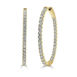 Intrigue Archive Diamond Yellow Gold Oval Hoop Earrings