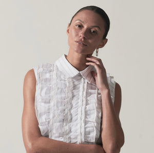 Secular Mirabel White Stripe Shirt