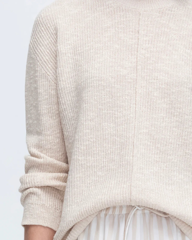 ATM Pintuck Detail Crew Neck Sweater