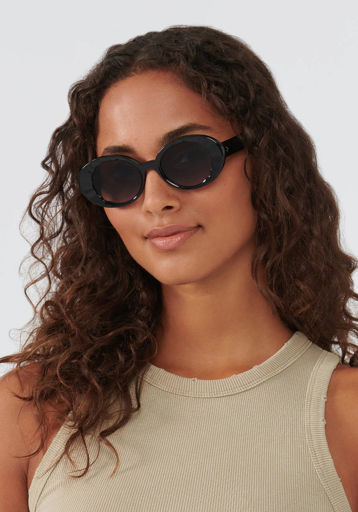 
            
                Load image into Gallery viewer, Krewe Alixe Black + Black Crystal Sunglasses
            
        