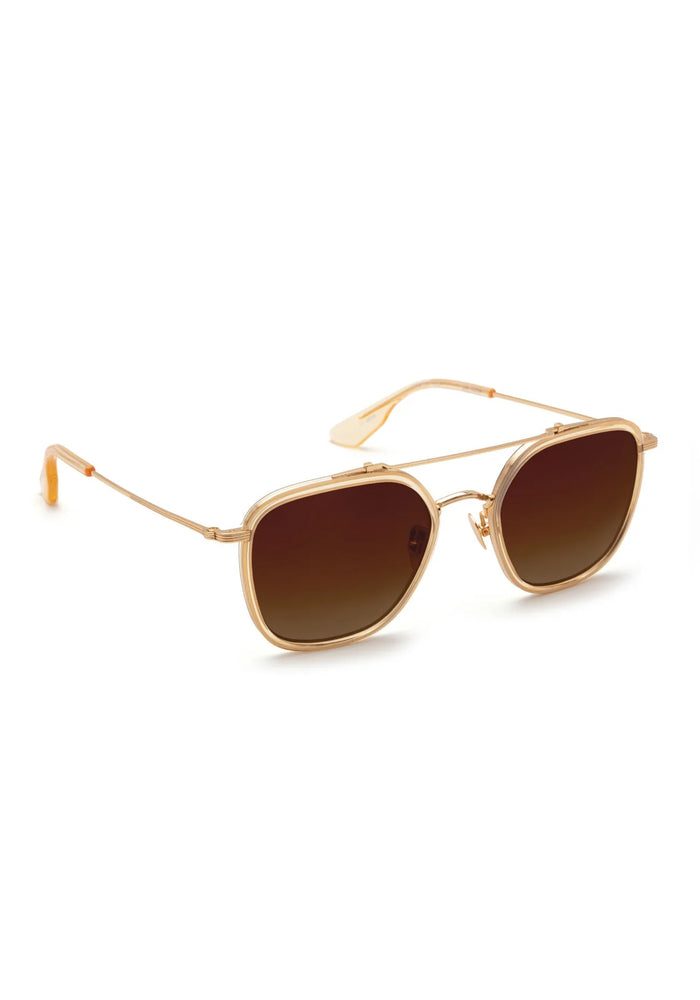 Krewe Austin 18K Titanium + Champagne Polarized Sunglasses