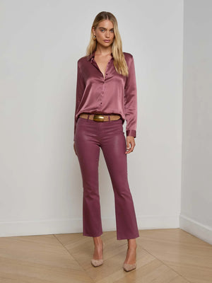 L'Agence Tyler Long Sleeve Blouse, Dark Mauve