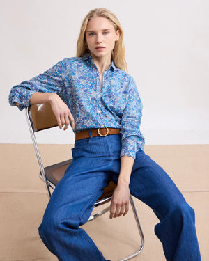 Hartford Corazon Blue Liberty Print Shirt