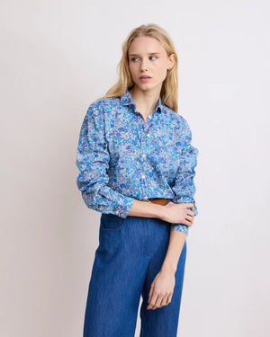 Hartford Corazon Blue Liberty Print Shirt