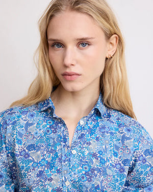 Hartford Corazon Blue Liberty Print Shirt