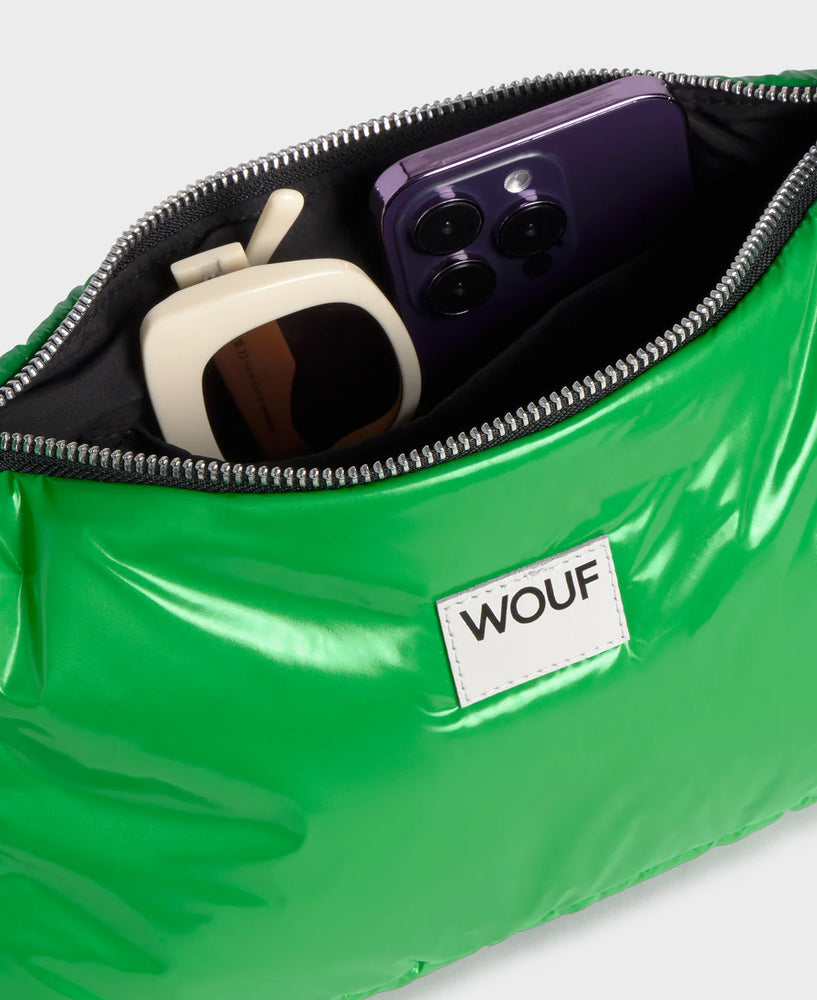 WOUF Glossy Shoulder Bag, Basil