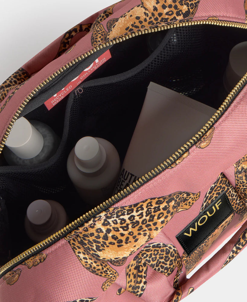 WOUF Daily Large Toiletry Bag, Blush Leopard