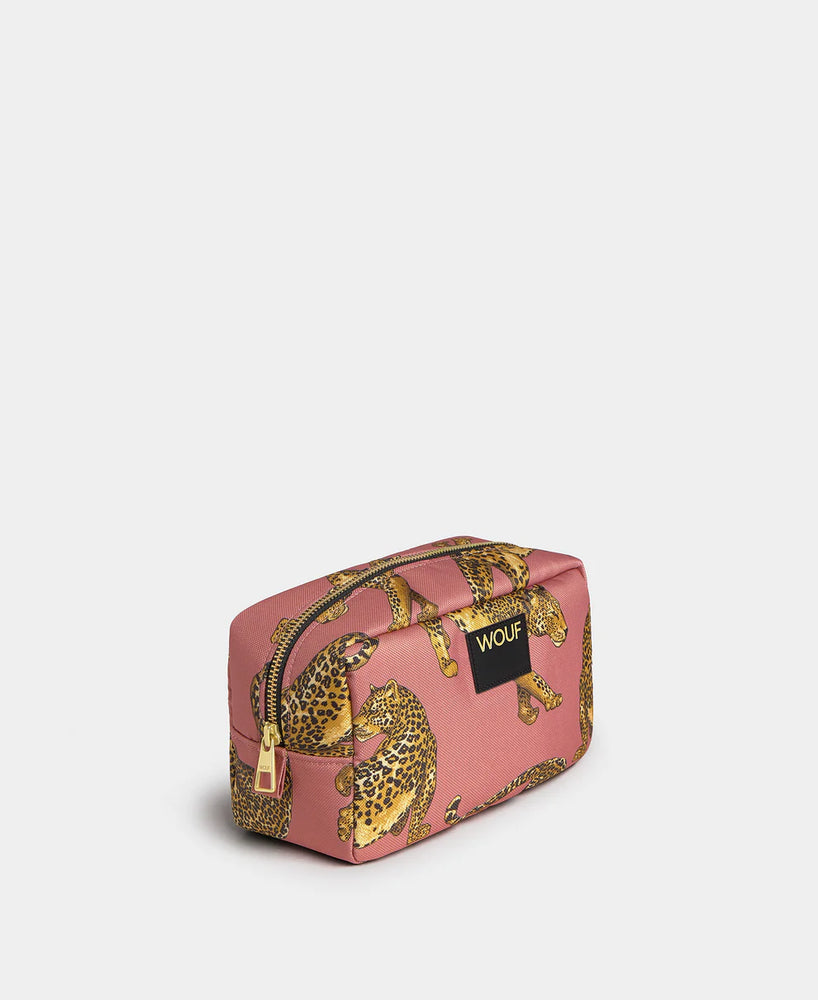 WOUF Daily Toiletry Bag, Blush Leopard