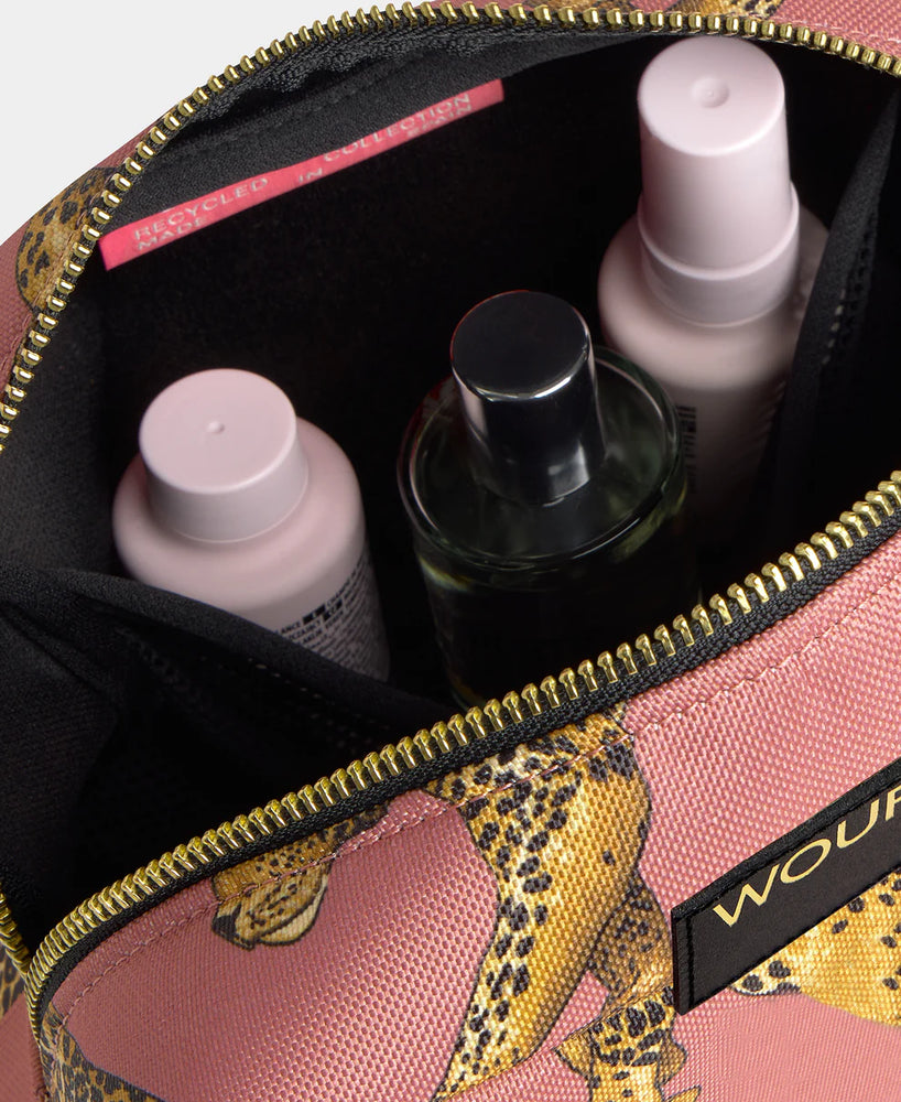 WOUF Daily Toiletry Bag, Blush Leopard