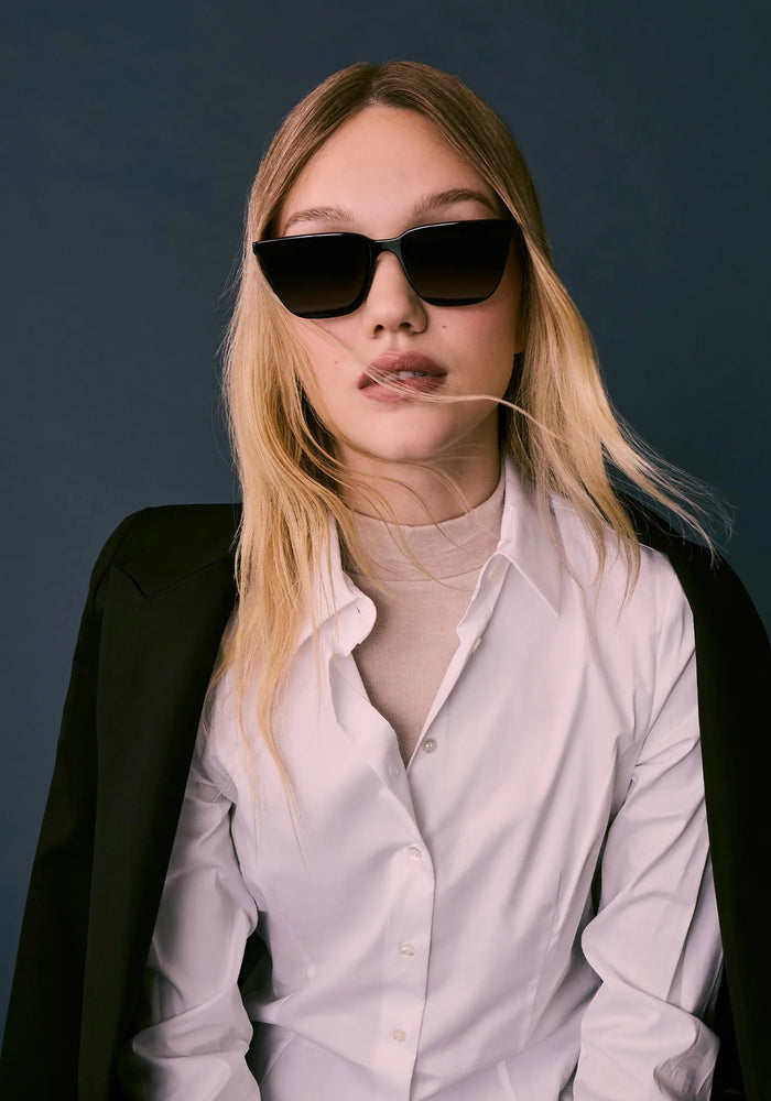 
            
                Load image into Gallery viewer, Krewe Bowery Nylon Black + Black Crystal Sunglasses
            
        