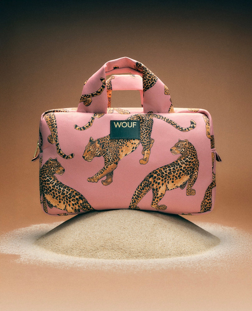 WOUF Daily Large Toiletry Bag, Blush Leopard