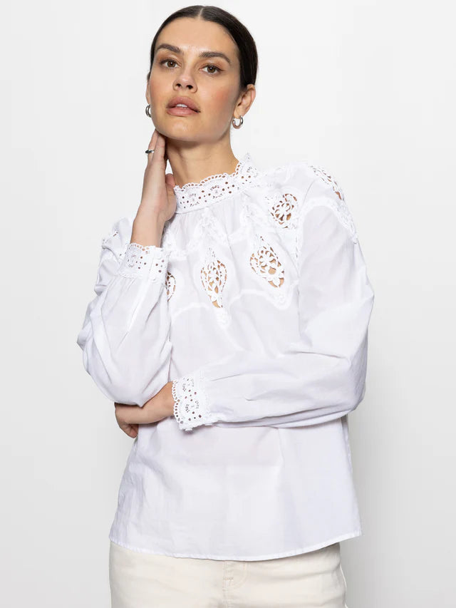 Sanctuary Lace Popover Blouse