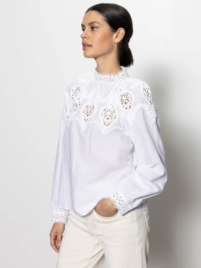 Sanctuary Lace Popover Blouse