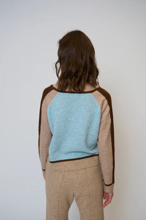 Central Park West Ash Color-Blocked V-Neck