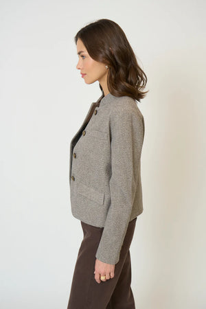 Central Park West Halsey Mandarin Collar Jacket