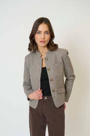Central Park West Halsey Mandarin Collar Jacket