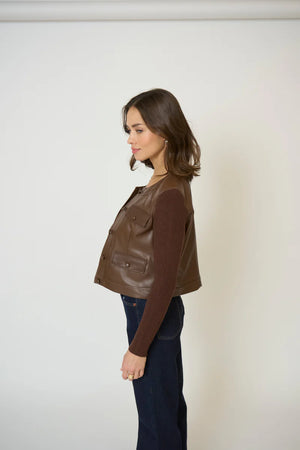 Central Park West Astrid Vegan Leather Mixed Media Jacket