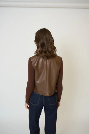 Central Park West Astrid Vegan Leather Mixed Media Jacket