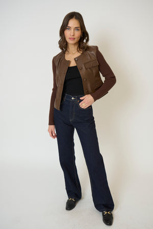 Central Park West Astrid Vegan Leather Mixed Media Jacket