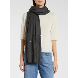 Marella Ciocca Micro-Sequin Scarf, Medium Grey