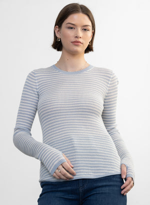 Margaret O'Leary Shirtail Waffle Crew