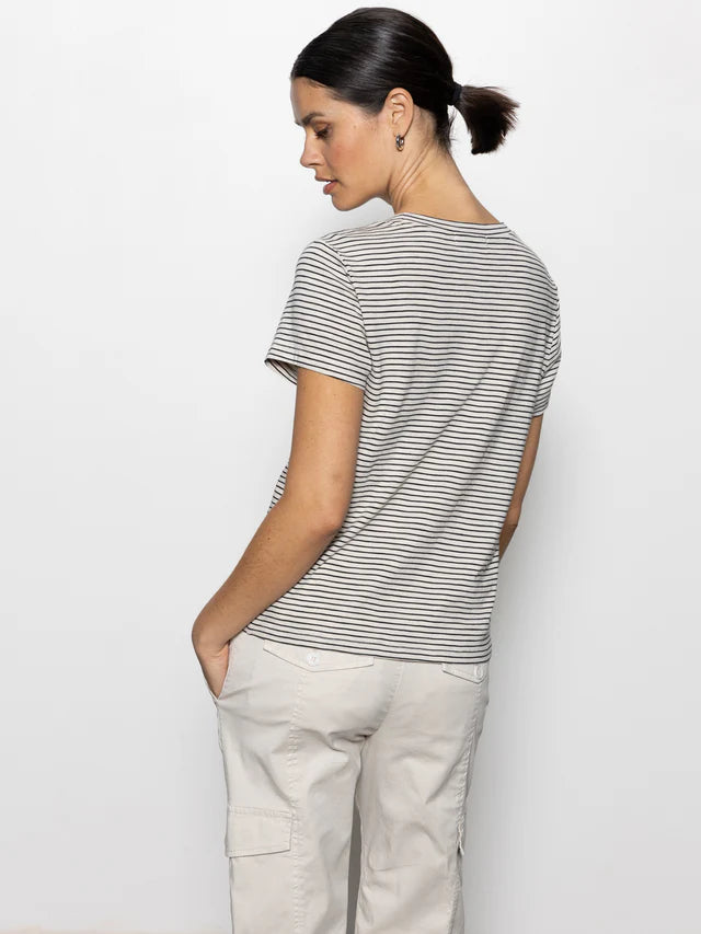 Sanctuary The Perfect Tee, Pumice Stone/Black Stripe