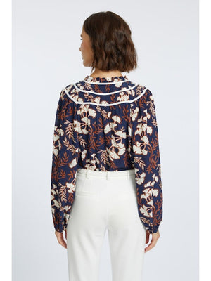 Caballero Solange Ginkgo Block Print Top