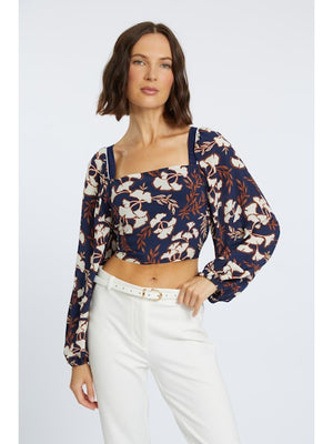 Caballero Rosine Ginkgo Block Print Top