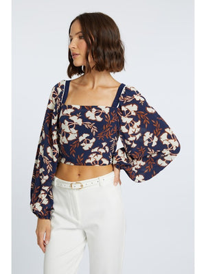 Caballero Rosine Ginkgo Block Print Top