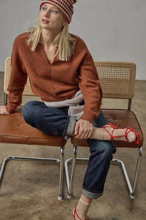 Lilla P Split Neck Raglan Pullover