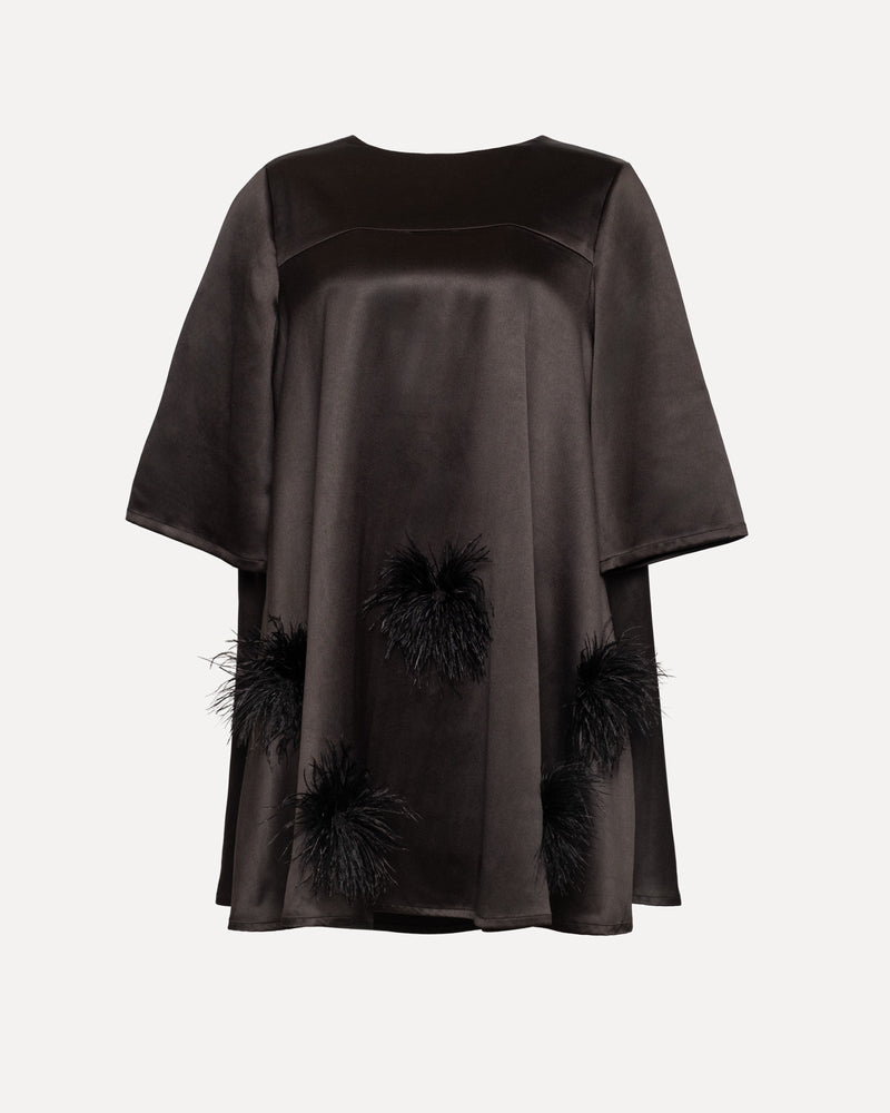 Frances Valentine Edie Mini Dress Feather Pouf