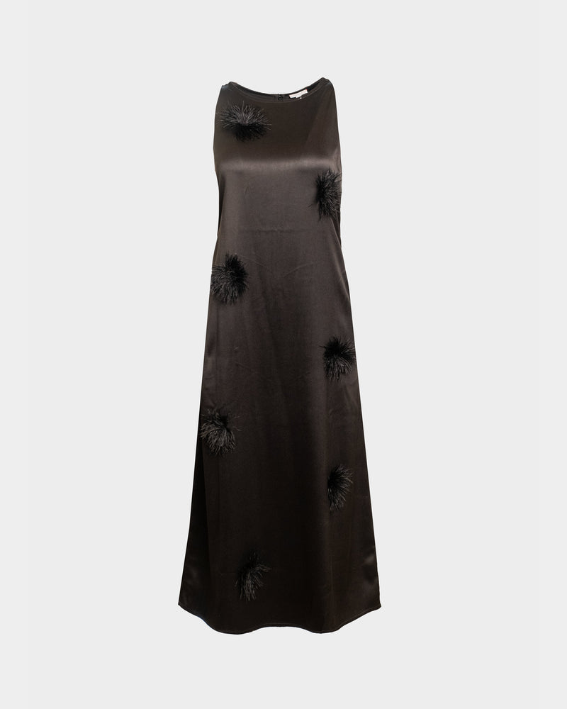 Frances Valentine Francesca Maxi Dress Feather Pouf