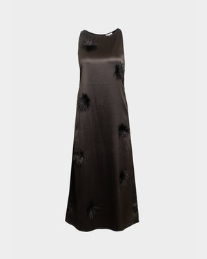 Frances Valentine Francesca Maxi Dress Feather Pouf