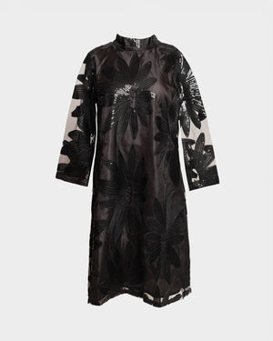 Frances Valentine Diplomat Mini Dress Sequin Floral Tulle Mesh