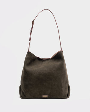 Frances Valentine Brynn Hobo Italian Suede, Olive