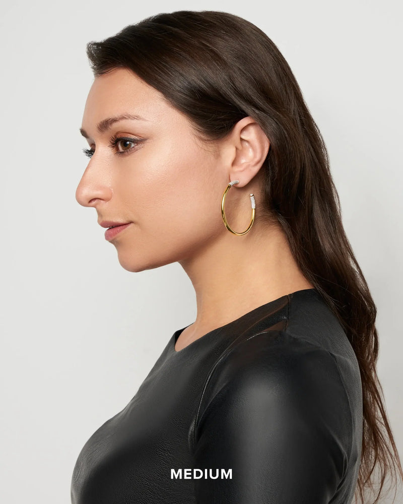 Freida Rothman Miss Modern Sleek Hoop Earrings, Medium