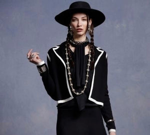 Minnie Rose Cropped Jacket with Contrast Tipping