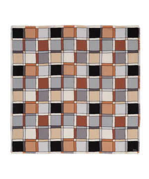 Echo Windowpane Silk Square Scarf, Available in 3 Colors