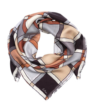 Echo Windowpane Silk Square Scarf, Available in 3 Colors
