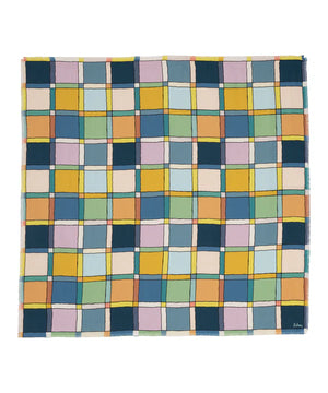 Echo Windowpane Silk Square Scarf, Available in 3 Colors