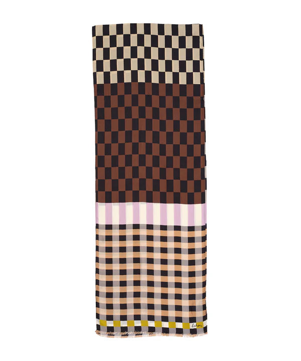 Echo Checks Checks Silk Oblong Scarf, Available in 2 Colors