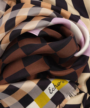 Echo Checks Checks Silk Oblong Scarf, Available in 2 Colors
