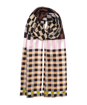 Echo Checks Checks Silk Oblong Scarf, Available in 2 Colors