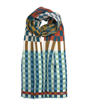 Echo Checks Checks Silk Oblong Scarf, Available in 2 Colors