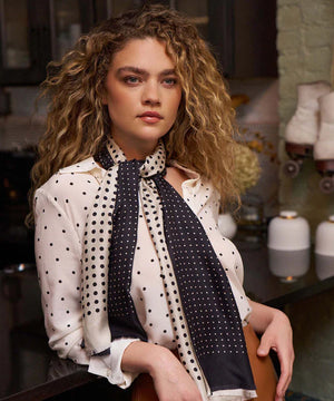 Echo Tubular Silk Dot Scarf, Available in 2 Colors