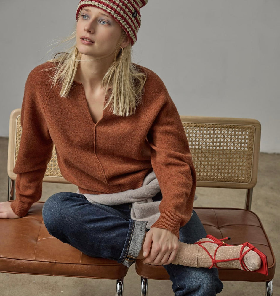 Lilla P Split Neck Raglan Pullover