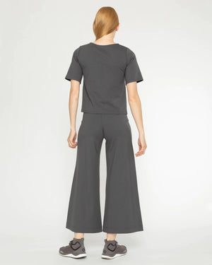 
            
                Load image into Gallery viewer, Ripley Rader Ponte Knit Wide Leg Pant Ankle Edit, Gunmetal
            
        