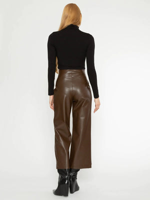 
            
                Load image into Gallery viewer, Ripley Rader Vegan Leather Straight Leg Pant: Cropped
            
        