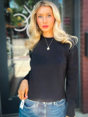 Spanx AirEssentials Long Sleeve Side Slit Top