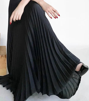 Loyd Ford Stella Satin Midi Skirt, Black